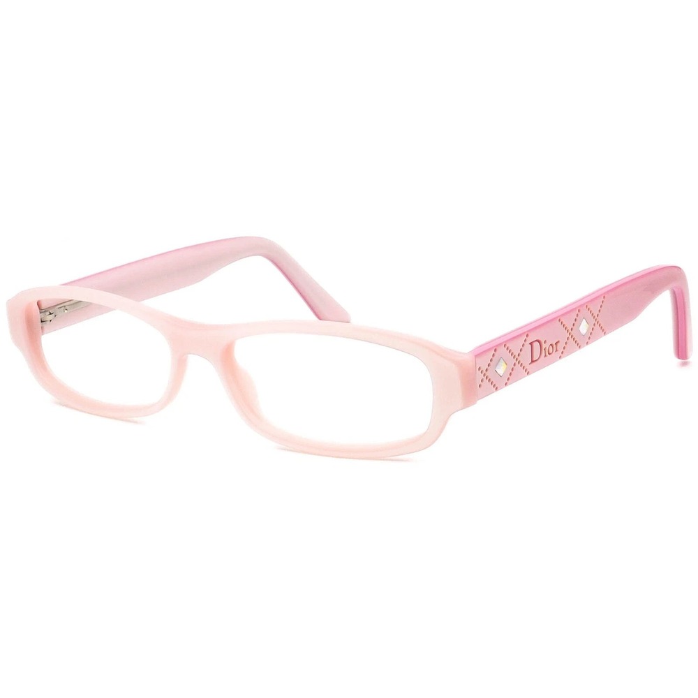 Christian Dior Eyeglasses CD 3082  Pink Crystals Rectangular Italy READERS CASE